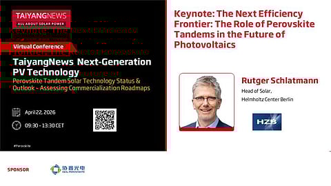 Rutger Schlatmann, Head of Solar at Helmholtz Center Berlin, will be delivering the keynote presentation at the TaiyangNews Next-Generation PV Technology 2026 Virtual Conference