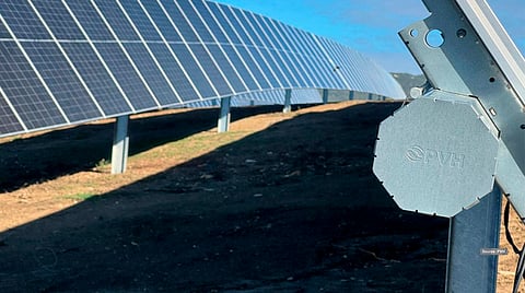 Long-Row Design: Axone Duo Infinity tracker, a 1P system built around 140 m row lengths, bifacial-ready geometry, and corrosion-adaptive steel options. 