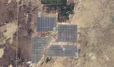 Figure 1: A screen grab from Google Maps showing Pakistan’s largest utility-scale solar park named Quaid-e-Azam Solar Park.