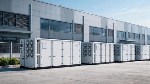 Integrated PV and storage systems are being developed to support the rising energy demand of AI-driven data centers. (Photo Credit: Jinko ESS)
