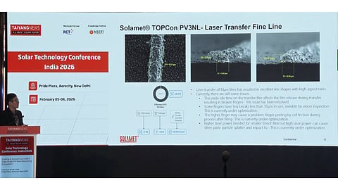 Lines Get Thinner: Advancements in stencil and laser transfer printing enable finer line widths compared to conventional screen printing, improving current collection and metallization efficiency. (Source: Solamet)