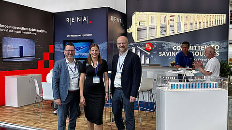 RENA Technologies showcased wet chemical processing solutions for high-efficiency solar cell manufacturing at Intersolar Europe 2026. (Photo Credit: RENA Technologies)