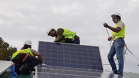 Rooftop solar installation