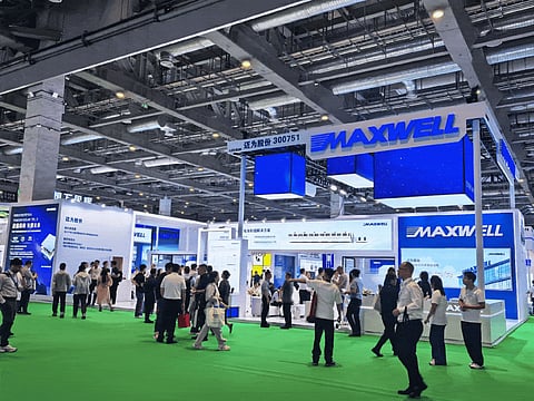 Maxwell Technologies presented manufacturing solutions covering tandem cell lines, GW-scale HJT lines, and copper metallization at SNEC 2026. (Photo Credit: Maxwell Technologies)