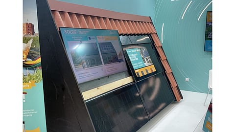 The SOLRIF integrated solar roofing solution was a key highlight at SoliTek's booth during Intersolar Europe 2026. (Image Credit: SoliTek)