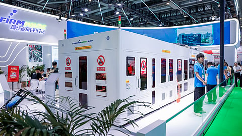 ConfirmWare showcased BC and multi-cut cell stringers together with its broader module assembly equipment portfolio at SNEC 2026. (Photo Credit: ConfirmWare) 