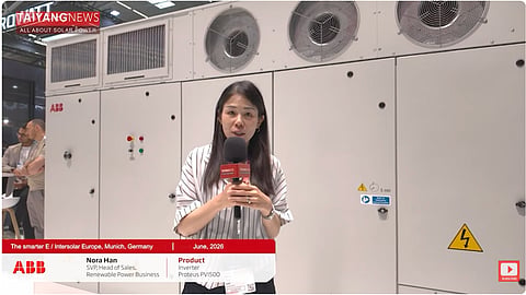 Nora Han, Head of Sales, Renewable Power Business at ABB, showcased the company's utility-scale solar and energy storage solutions at Intersolar Europe 2026. 