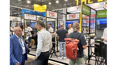 M10 Solar Equipment presented its SURFACE shingle matrix cell interconnection platform and displayed partner-developed module examples manufactured using the equipment at Intersolar Europe 2026.