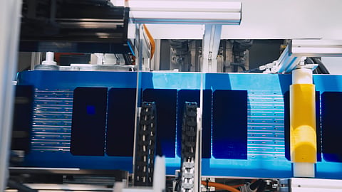 Sticky Solar's TS5000 stringer uses a proprietary tape-based process in which electrical interconnection is completed during module lamination. (Image Credit: Sticky Solar Power)