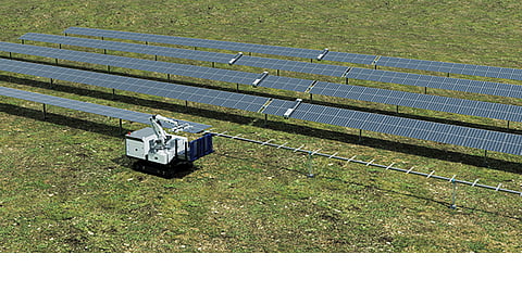 TrinaTracker says its BUILDEX automates PV module handling and placement, while AURORA supports unattended module cleaning. 