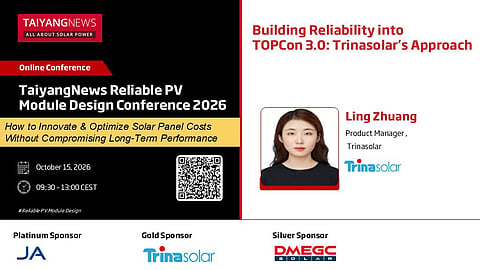 TaiyangNews Reliable PV Module Design Online Conference on October 15, 2026