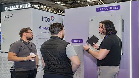Fox ESS's booth at Solar & Storage Live UK 2026.
