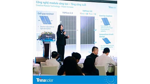 Trinasolar showcased its 760 W Vertex N G3 TOPCon 3.0 module and 6.25 MWh Elementa 3 BESS at an event in Ho Chi Minh City, Vietnam. 