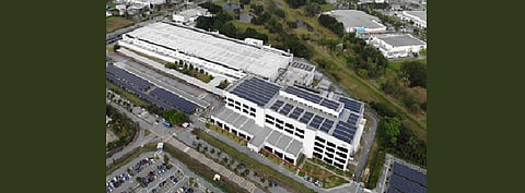 Seen here is the solar installation at the Intel chip and assembly test manufacturing facility at Kulim Hi Tech Park in Malaysia, which is Intel’s largest solar farm outside of the US. (Photo Credit: Intel Corporation)