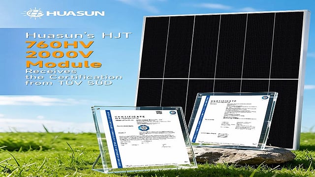 Huasun’s Type & Safety Tested 2 kV HJT Module