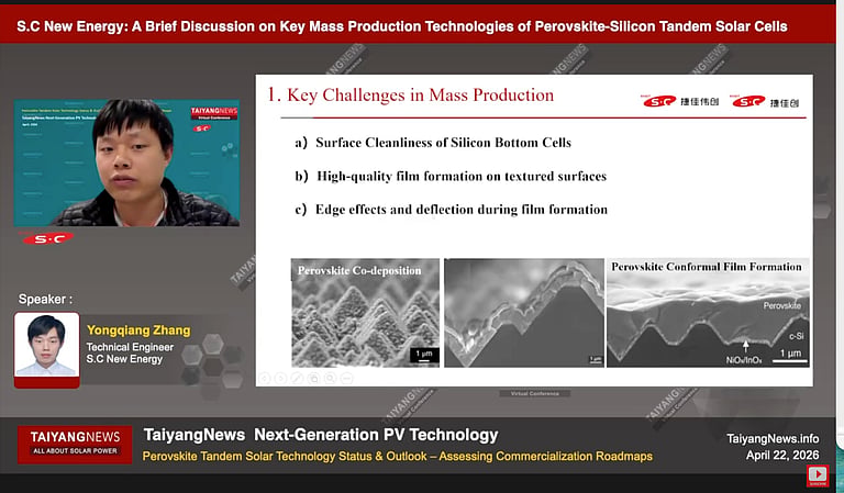 S.C New Energy Discusses Key Process Technologies For Tandem Solar Cell ...