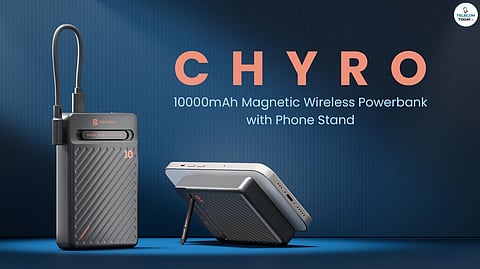 Portronics Launches Chyro 10000mAh Wireless Powerbank with Dual Charging Ports and MagSafe Stand