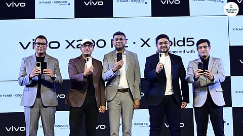 (L to R)- Karun Arora, Head of Marketing Communications, vivo India,Ranjan Singh, Head of Creative Center, vivo India, Paigham Danish, Head Product & GTM, vivo India, Sudeep Bhasin, Product Manager (X- series), vivo India, Vikas Tagra, Head of Product Management (X-series), vivo India