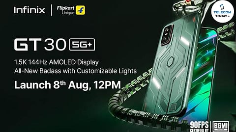 Infinix GT 30 5G+ with 144Hz AMOLED Display to Launch on August 8