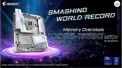 Z890 AORUS TACHYON ICE Leads the DDR5 Era with Historic World Record Achievement