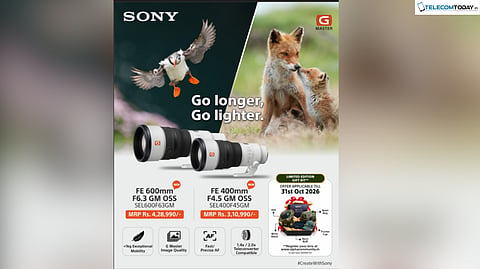 Sony India Unveils 400mm and 600mm G Master Super-Telephoto Prime Lenses  