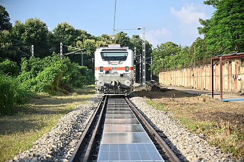 India's first 70m Removable solar panels system between railway tracks in Varanasi