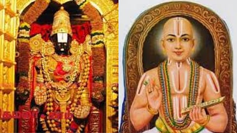 There is no practice of ringing hand bell during Deeparadhana in  Tirupati Ezhumalaiyan sanctum sanctorum