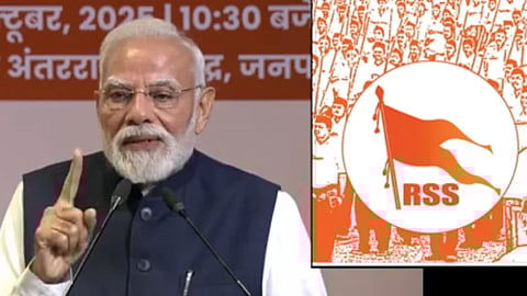 PM Modi Unveils RSS Centenary 100 Postage Stamp And Coin Launch