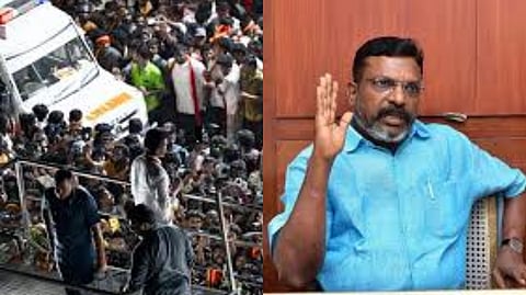 Thirumavalavan raised questions about Tamil Nadu government's hesitation,fear in filing a case against Vijay