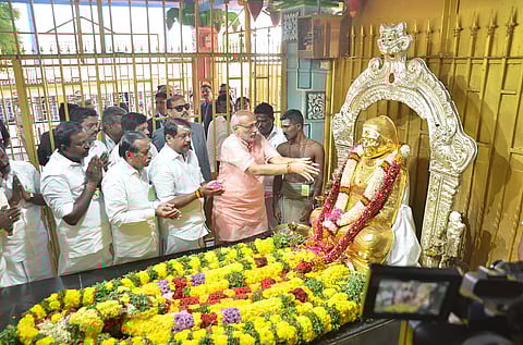Vice President C.P. Radhakrishnan paid homage at Pasumpon on Thevar Guru Pujai
