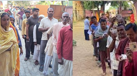 Voting underway in full swing 121 constituencies where the first phase of elections held in Bihar