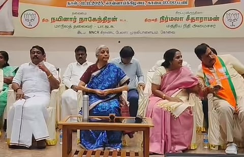 Union Finance Minister Nirmala Sitharaman advised BJP, to raise questions against brutal DMK rule 