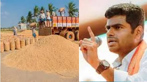 Annamalai raised the question, "Where did the Rs 309 crore allegedly allocated for the construction of paddy storage warehouses go?"