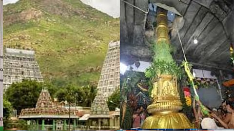 Karthigai Deepam festival began with hoisting the flag at Arunachaleswarar Temple in Tiruvannamalai