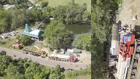 Mamallapuram Sahasralingam Statue Of 1008 Linga's in One Statue Sent To Bihar for Prathistai Tamil Nadu Sculptor Loganathan Sets Record News in Tamil