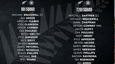 New Zealand squad for ODI and T20 series against India announced