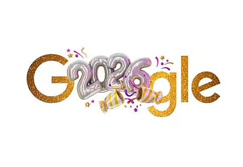 New Year greetings through a doodle - Google's celebratory doodle!