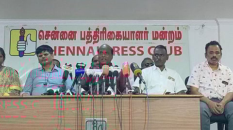 Blinded Teachers Association Press Meet on government order should be amended Blind Teachers' Association demands