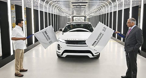 TATA JLR Plant: 9,000 கோடியில் டாடா  ஆலை : முதல் கார் வெள்ளோட்டம் 