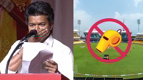 whistle ban’ at T20 WC match in MA Chidambaram Stadium chepauk  chennai