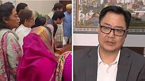 Minister Kiren Rijiju has released a video of Congress MPs arguing and insulting Lok Sabha Speaker Om Birla inside his chamber.