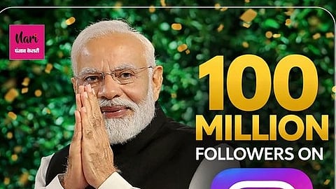 Prime Minister Modi has set a record by becoming the first world leader to have 100 million followers on Instagram