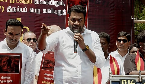 Aadhav Arjuna has said that Rajinikanth did not enter politics because of threats from the DMK.