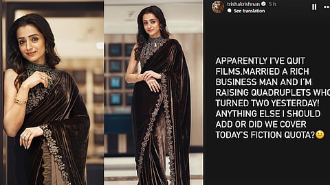 Trisha Reaction to Marriage Rumors