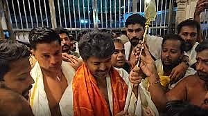 TVK leader Vijay performed Chatru Samhara Pooja and worshipped at Murugan Temple in Tiruchendur
