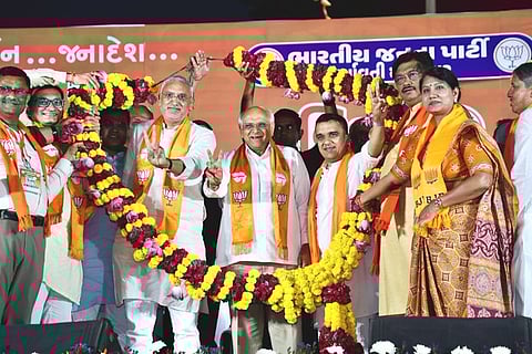 BJP achieved a resounding victory in local body elections held in Gujarat