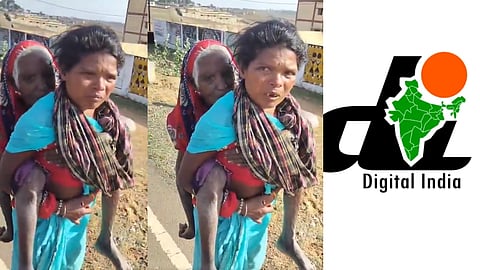 Daughter-in-Law Walks 9 km Carrying 90-Year-Old Mother-in-Law on Her Back for a ₹1,500 Pension