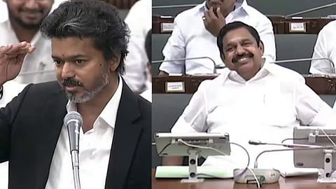 Vijay hit back that Chief Minister never speaks in the Assembly telling a short story, delivering punchlines