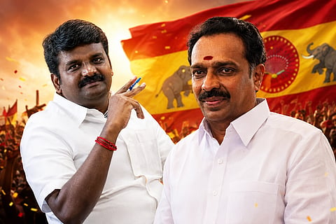'Vijayabhaskars' join TVK: Former ministers Anandan and Valarmathi are joining; a setback for Edappadi.
