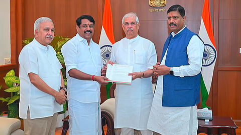 Allegations against TVK: Nainar Nagendran lodges complaint with the Governor and urges action.
